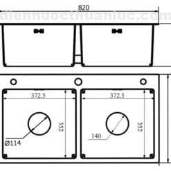 Thông số kỹ thuật Chậu rửa chén EL-LS8245 Eurolife