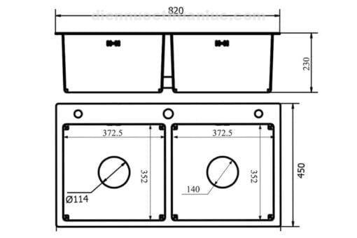 Thông số kỹ thuật Chậu rửa chén EL-LS8245 Eurolife