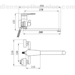Thông số kỹ thuật Củ sen nóng lạnh EL-GRAY 03 Eurolife