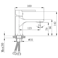 Vòi lavabo nóng lạnh EL-GRAY 02 Eurolife